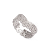 Non-Tarnish 304 Stainless Steel Crown Open Cuff Ring for Women RJEW-G285-04P-1