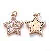 Brass Clear Cubic Zirconia Pendants KK-B028-05-B-3