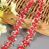 Flower Polyester Jacquard Ribbon FABR-PW0001-248B-3