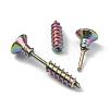 304 Stainless Steel Screw Shape Front Back Stud Earrings STAS-WH0061-23M-3
