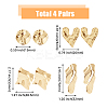 4 Pairs 4 Styles Alloy Stud Earrings EJEW-FI0001-61-2
