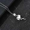 304 Stainless Steel Flamingo Shaped Pendant Cable Chain Necklaces for Women Men NJEW-Q032-02B-P-2