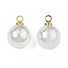 ABS Plastic Imitation Pearl Charms PACR-T015-01A-4