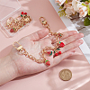 2Pcs Alloy FireBrick Enamel Fruit Charm Cable Chain Purse Decorative Chains HJEW-ME00012-3