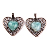 Natural Amazonite Peach Love Heart Pendants G-G158-01-11-1