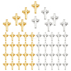 50Pcs 2 Colors Religion Corss Alloy Lapel Pin Backs JEWB-FH0002-49-1