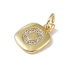 Rack Plating Brass Micro Pave CLear Cubic Zirconia Charms KK-E110-14G-O-2