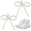 Plastic Imitation Pearl Bowknot Shoe Charms DIY-WH20002-152D-1