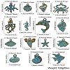 60Pcs 15 Style Ocean Theme Alloy Pendants FIND-CJ0001-58-8