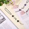 2Pcs Natural Black Onyx & Amethyst & Glass Car Rearview Mirror Pendant Decoration HJEW-CA00066-5