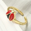 Brass Enamel Cuff Rings for Women RJEW-F196-02C-G-3