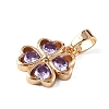 Brass Pave Cubic Zirconia Pendants KK-E795-20KCG-01-3