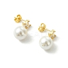 Brass Micro Pave Cubic Zirconia Stud Dangle Earrings for Women EJEW-JE07280-01-4