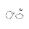 Non-Tarnish 304 Stainless Steel Hollow Ring Stud Earrings for Woman EJEW-N097-003P-2