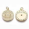 Brass Micro Pave Clear Cubic Zirconia Pendants KK-S356-010G-NF-2