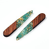 Transparent Resin & Walnut Wood Pendants RESI-N039-69B-2