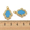 Brass Micro Pave Cubic Zirconia with Synthetic Turquoise Pendants KK-K356-24B-G-3