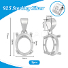3Pcs Sterling Silver Basket Pendant Setting with Prongs Mounting FIND-PH0028-44-2