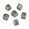 Floral Printed Porcelain Beads PORC-Q160-2-4