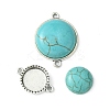 DIY Synthetic Turquoise Oval/Half Round Tibetan Style Alloy Connector Charms Making Kit DIY-FS0006-14-2