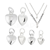 6Pcs 3 Styles 925 Sterling Silver Heart Charms with Jump Rings STER-PH0002-29-7