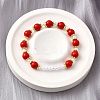 ABS Imitation Pearl Round Beads Stretch Bracelets for Women BJEW-D317-10A-G-1