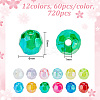 720pcs 12 Colors Eco-Friendly Transparent Acrylic Beads TACR-GO0001-01-2