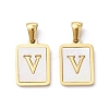 Ion Plating(IP) 304 Stainless Steel Pave Shell Pendants STAS-G327-01G-V-1