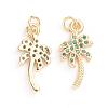 Brass Micro Pave Cubic Zirconia Pendants ZIRC-G165-01G-4