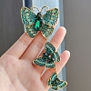 Rhinestone Triple Butterfly Brooch Pins LS-PW-WG311BA-04-1