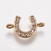 Brass Micro Pave Cubic Zirconia Links KK-I614-051A-G-1