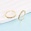 Brass Micro Pave Cubic Zirconia Cuff Rings for Women KK-T071-80G-1