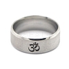 Non-Tarnish Ohm/Aum Yoga Theme Stainless Steel Plain Band Ring for Women CHAK-PW0001-003B-01-1