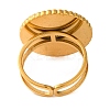 Flat Round Natural Mixed Stone Finger Rings RJEW-Q822-02G-4