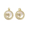 Brass Micro Pave Clear Cubic Zirconia Pendants KK-K365-02G-G-1
