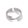 Non-Tarnish 304 Stainless Steel Criss Cross Open Cuff Rings for Women RJEW-G285-50P-2