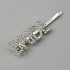 Word BRIDE Alloy Rhinestone Hair Bobby Pins FIND-WH0152-34A-S-1