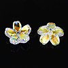 Transparent Electroplate Glass Bead Caps EGLA-N015-01B-4