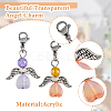 36Pcs 9 Colors Transparent Acrylic Angel Charm Decorations HJEW-AB00668-4