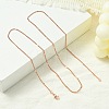2mm Rack Plating Brass Twisted Chain Necklaces for Women Men MAK-L044-61RG-3