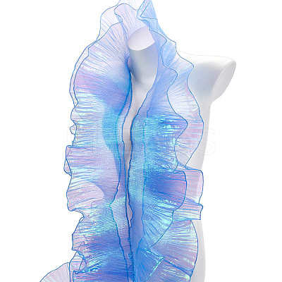 Gradient Color Organza Pleated Lace Ribbon DIY-GA0005-88C-1