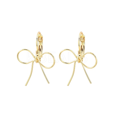 Bowknot Brass Leverback Earrings EJEW-A150-04C-G-1