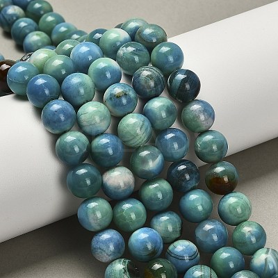 Dyed Natural Fire Crackle Agate Beads Strands G-G203-09A-10mm-1