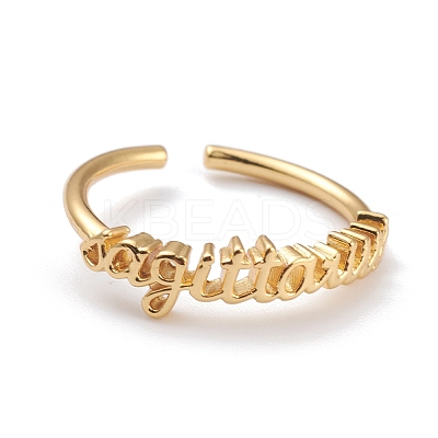 Constellation/Zodiac Sign Brass Cuff Rings RJEW-O042-06G-F-1