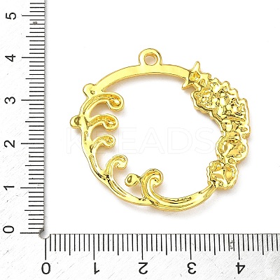 Ocean Theme Alloy Open Back Bezel Pendants PALLOY-F321-03G-1