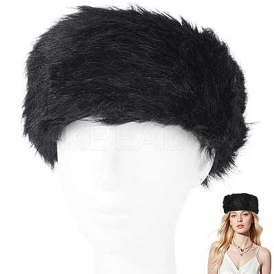 1Pc Faux Fur Fiber Yarn Warmer Headbands COHT-CY0001-01F-1