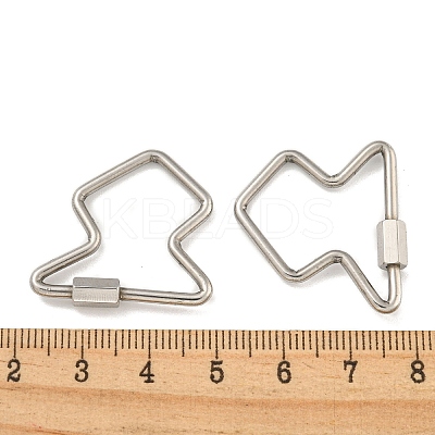 Non-Tarnish 304 Stainless Steel Screw Carabiner Lock Charms STAS-C092-05F-P-1