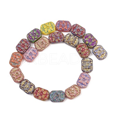 Painted Glass Beads Strands GLAA-F133-07F-1