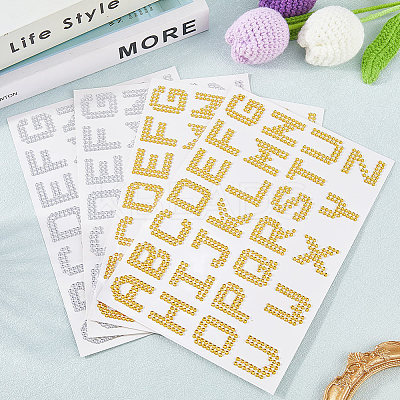 8 Sheets 2 Style Letter A~Z Acrylic Hotfix Rhinestone DIY-CP0012-54B-1
