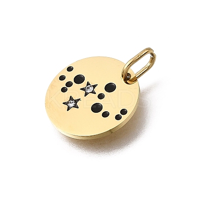 Twelve Constellations 304 Stainless Steel Enamel Pendants STAS-A148-01G-08-1